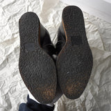 セリーヌ トリオンフ ウェッジソール レザー ブーツ 38 ブラック 保存袋 箱付き - NEWSED