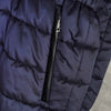プラダ トライアングルロゴ フーデッド ダウンコート ダウンジャケット ネイビーパープル レディース