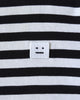 アクネ ストゥディオズ フェイスロゴ ボーダー Tシャツ ホワイト / ブラック