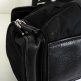 プラダ トライアングルロゴ テスート / レザー ハンドバッグ ブラック