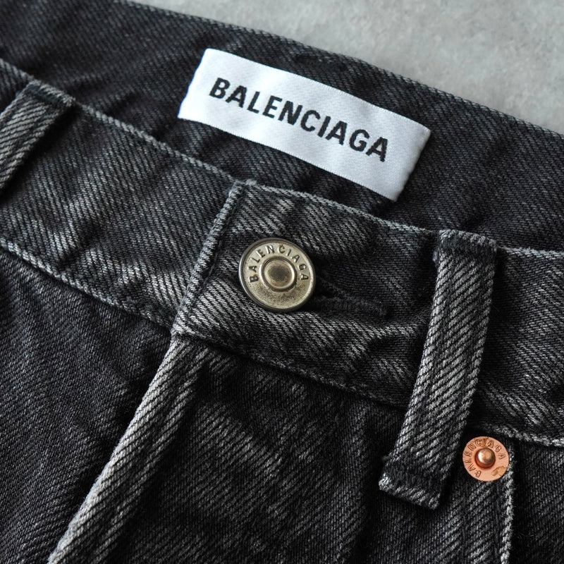 バレンシアガ ウォッシュ加工 デニム ブラック レディース