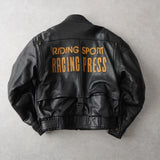 80's｜Patch Leather Biker Jacket