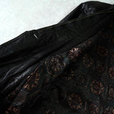 イヴ サンローラン ヴィンテージ 総裏地 YSLロゴボタン レザージャケット レザーブルゾン ブラック