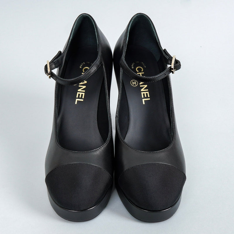 シャネル メリージェーン ココマーク プラットフォームパンプス ブラック 38C / 24.0cm〜24.5cm - NEWSED