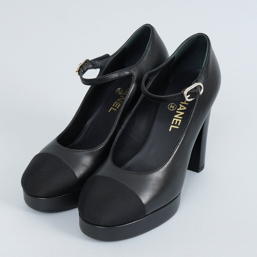 シャネル メリージェーン ココマーク プラットフォームパンプス ブラック 38C / 24.0cm〜24.5cm