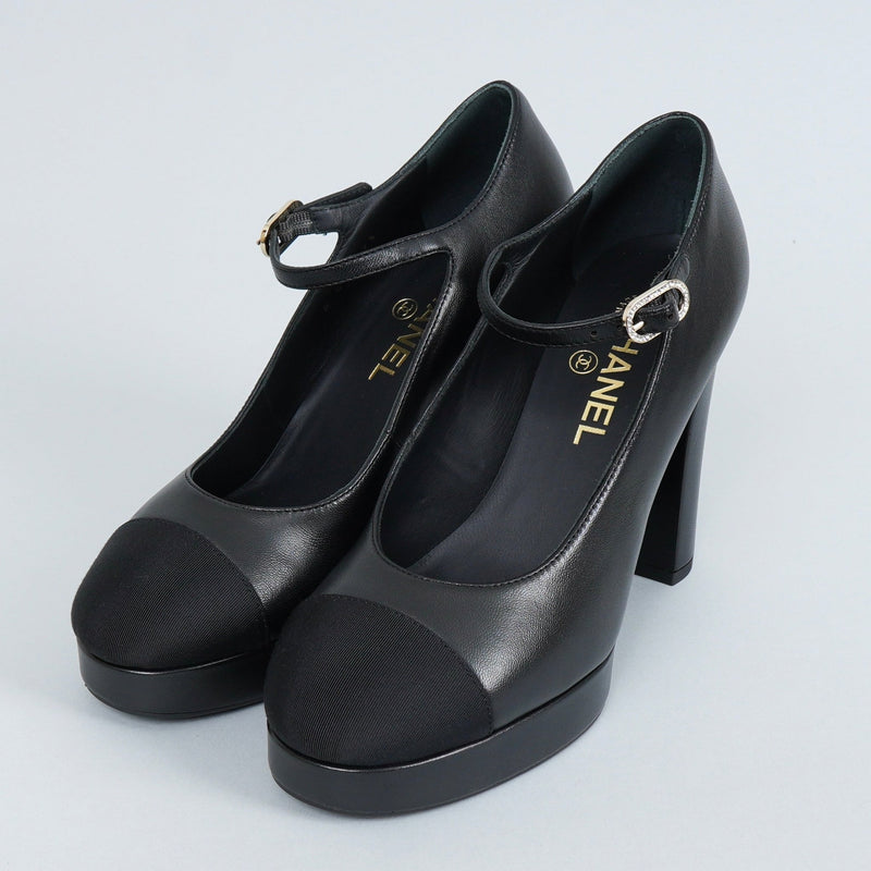 シャネル メリージェーン ココマーク プラットフォームパンプス ブラック 38C / 24.0cm〜24.5cm - NEWSED