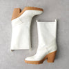 Maison Margiela patent leather long boots in white, size 39, unused
