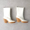 Maison Margiela patent leather long boots in white, size 39, unused