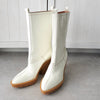Maison Margiela patent leather long boots in white, size 39, unused