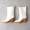 Maison Margiela patent leather long boots in white, size 39, unused