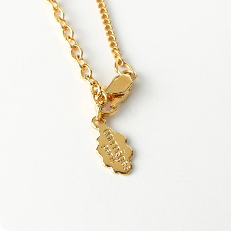 クレージュ ヴィンテージ ラウンド ロゴ ネックレス GP ゴールド