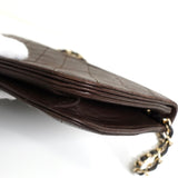 シャネル ココマーク マトラッセ ラムスキン チェーン ショルダーバッグ ブラウン 0番台7桁