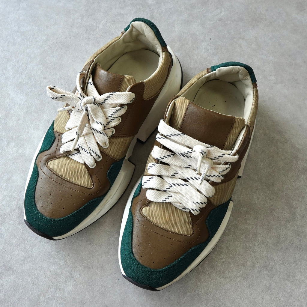 MM6 Maison Margiela Leather Suede Platform Dad Sneakers Blue/Gray Size 39.5