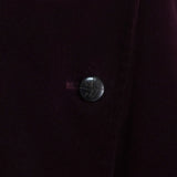 バーバリー ロンドン ホースロゴ 革ボタン ノバチェック裏地 ベロア ステンカラーコート ボルドー レディース