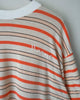 マルニ 筆記体ロゴ ボーダー オーバーサイズ Tシャツ ホワイト マルチカラー オレンジ M メンズ レディース