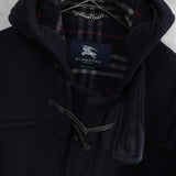 バーバリー ノバチェック裏地 ダッフルコート  ネイビー