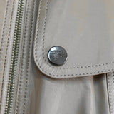 バーバリー ブルーレーベル バッグロゴ ライダースジャケット レザーブルゾン ベージュ