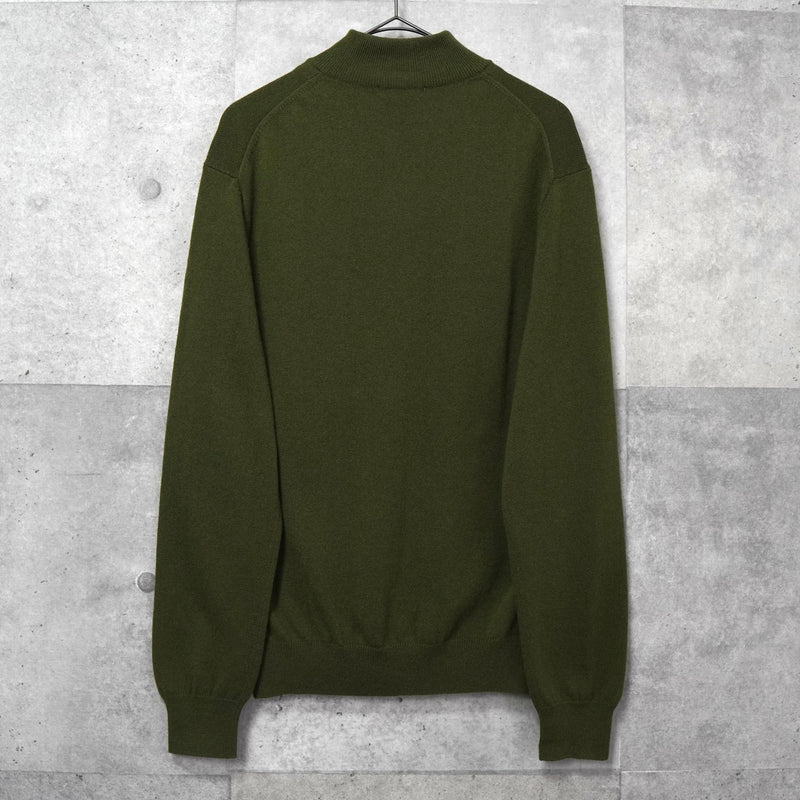 バーバリー ホースロゴ ハーフジップ ニット カーキ