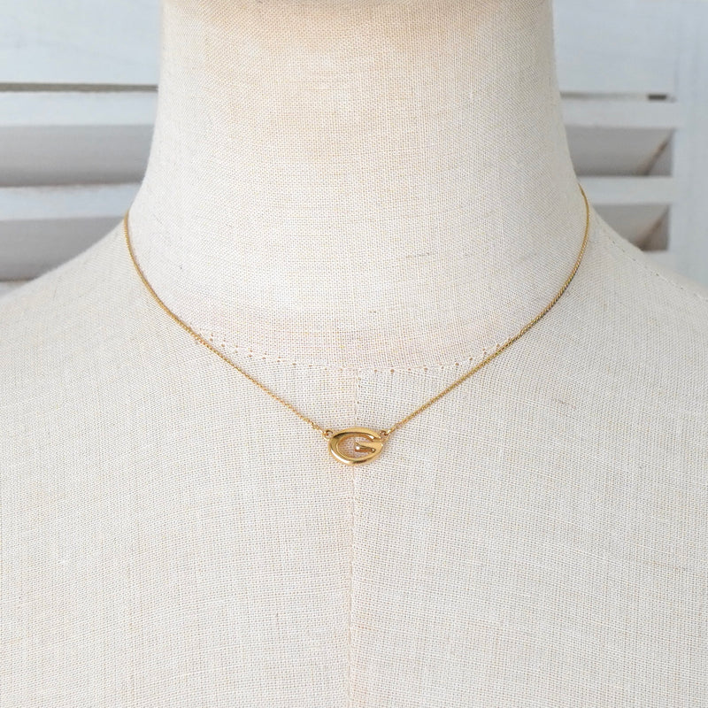 ジバンシィ ヴィンテージ Gロゴ ネックレス GP ゴールド