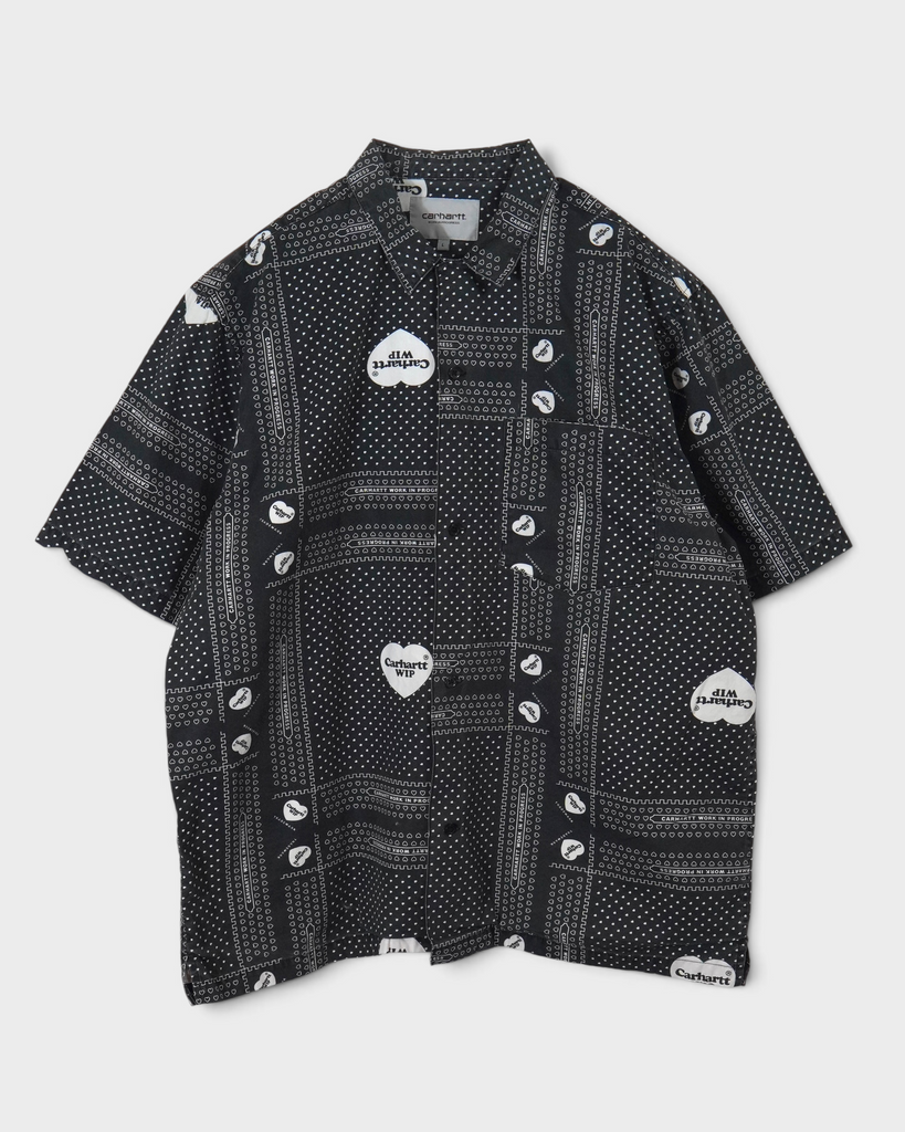 カーハート WIP S/S HEART BANDANA SHIRT 半袖シャツ ブラック L メンズ