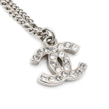 シャネル ココマーク ラインストーン ネックレス シルバー レディース