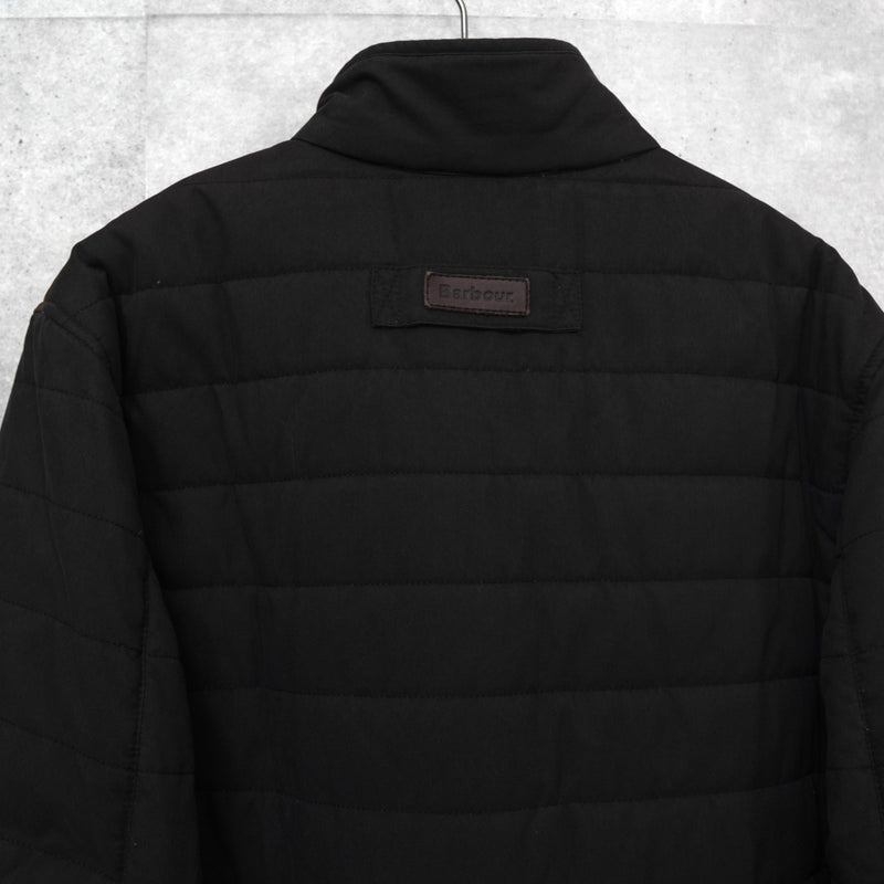 バブアー スエード切り替え キルティングジャケット ブラック