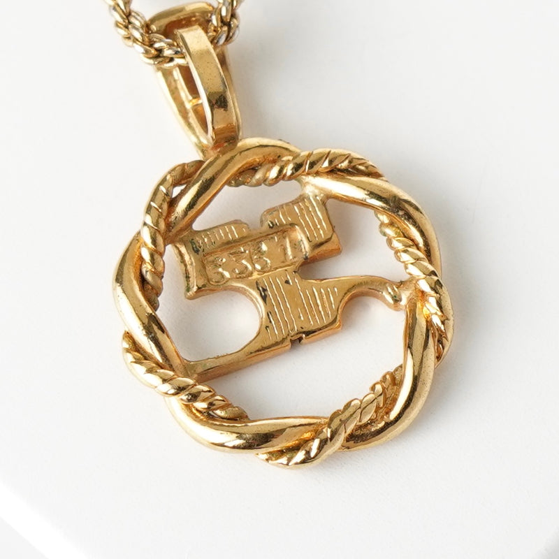 クレージュ ヴィンテージ ツイスト ロゴ ネックレス GP ゴールド