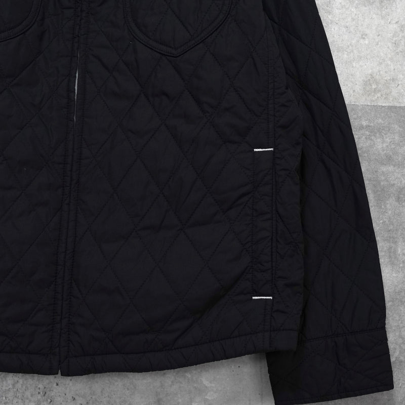 バーバリー ブルーレーベル ホースロゴ ノバチェック裏地 キルティングジャケット ブラック