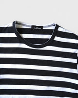 トリコ コム デ ギャルソン 2004年製 ボーダー メタルバッジ装飾 Tシャツ ブラック / ホワイト レディース