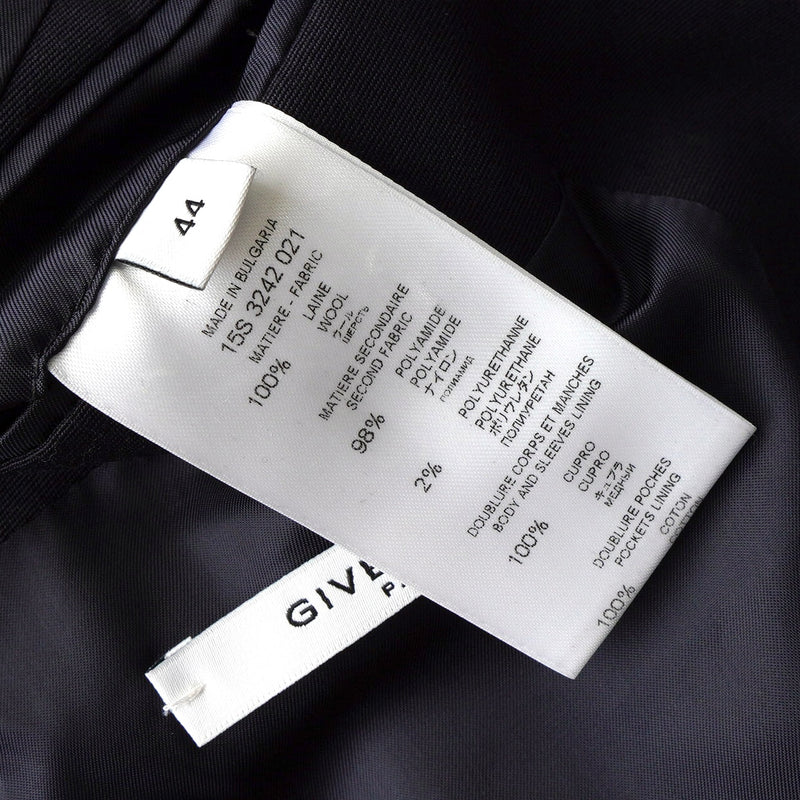 ジバンシィ 異素材切り替え MA-1 ドッキング シングル テーラードジャケット ネイビー