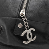 シャネル ココマーク ラグジュアリーライン レザー チェーン ショルダーバッグ ボーリングバッグ ブラック 1番台8桁
