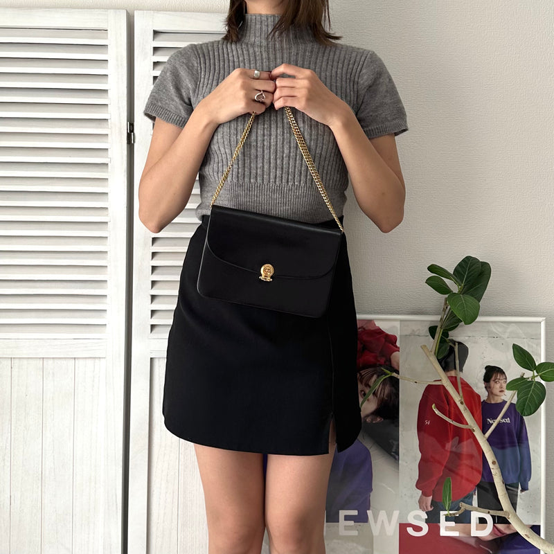 Chain Leather Shoulder Bag｜Made in France