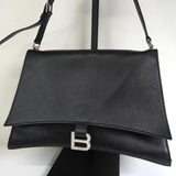 バレンシアガ クラッシュ レザー スリングバッグ ワンショルダーバッグ ブラック