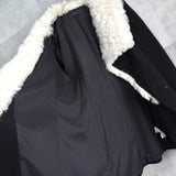 セオリー ウール カシミア ラム ファー コート レディース ブラック