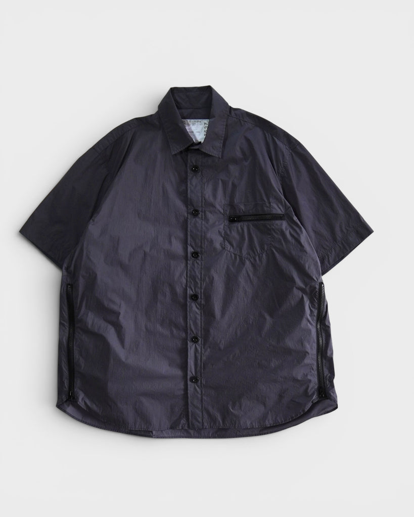 RIP STOP SHIRT サカイ ナイロン 半袖シャツ チャコールグレー サイズ1 メンズ