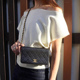 シャネル ココマーク プッシュロック マトラッセ ラムスキン 3way チェーンショルダーバッグ ブラック - NEWSED