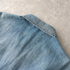 Maison Margiela distressed denim shirt, long sleeve shirt, shirt jacket, four tags, four stitches, indigo blue