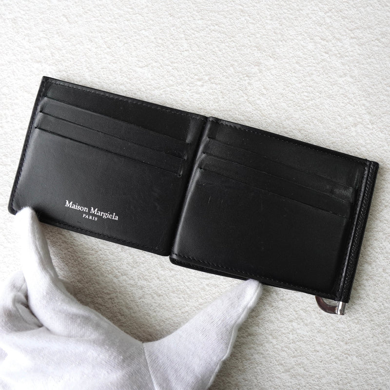 メゾン マルジェラ 4ステッチ レザー 札入れ カードケース ブラック - NEWSED