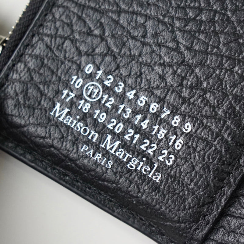 メゾン マルジェラ 4ステッチ 四つタグ レザー 三つ折り財布 コンパクトウォレット ブラック - NEWSED