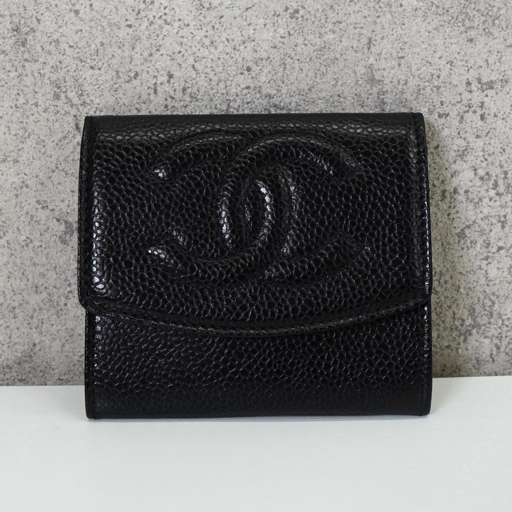 シャネル 4番台 ココマーク キャビアスキン コインケース ブラック