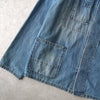 Maison Margiela distressed denim shirt, long sleeve shirt, shirt jacket, four tags, four stitches, indigo blue