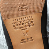 メゾン マルジェラ ポインテッドトゥ レディース ナッパレザー 4ステッチ ナッパレザー ブラック レザー サイズ38 24cm - NEWSED