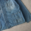 Maison Margiela distressed denim shirt, long sleeve shirt, shirt jacket, four tags, four stitches, indigo blue