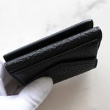 メゾンマルジェラ 4ステッチ 四つタグ レザー 二つ折り財布 コンパクトウォレット ブラック - NEWSED