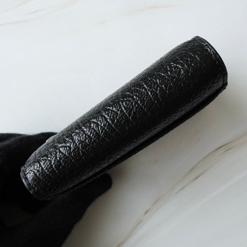 メゾン マルジェラ 4ステッチ 四つタグ レザー 三つ折り財布 コンパクトウォレット ブラック - NEWSED