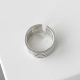 グッチ 4連 シルバー925 指輪 リング 9号 - NEWSED