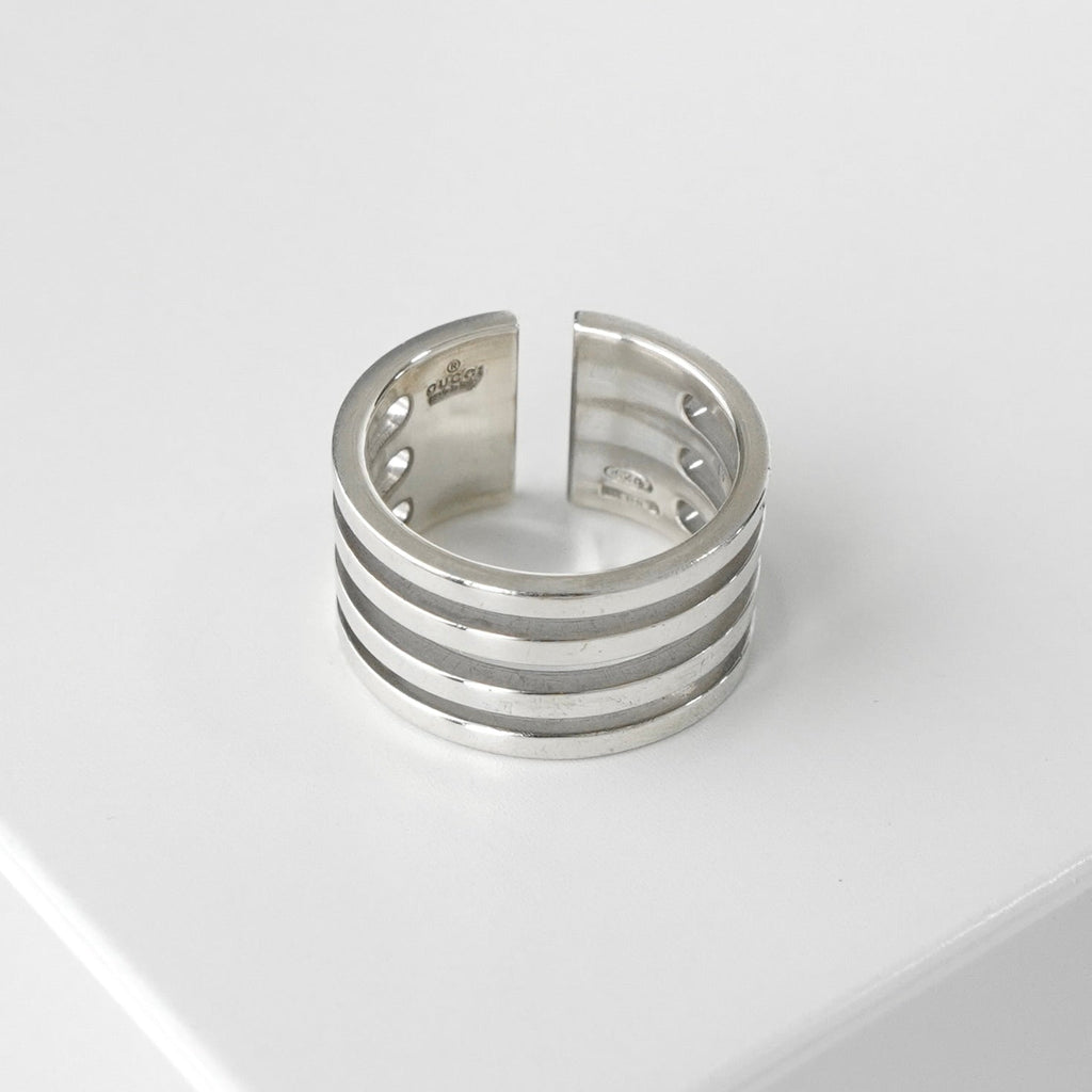 グッチ 4連 シルバー925 指輪 リング 9号