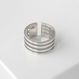 グッチ 4連 シルバー925 指輪 リング 9号 - NEWSED