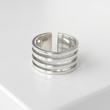 グッチ 4連 シルバー925 指輪 リング 9号 - NEWSED