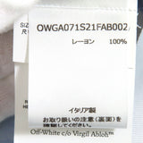 オフホワイト ストライプ フラワーデザイン ボウリングシャツ 半袖シャツ ブルー 40 レディース 未使用品 - NEWSED